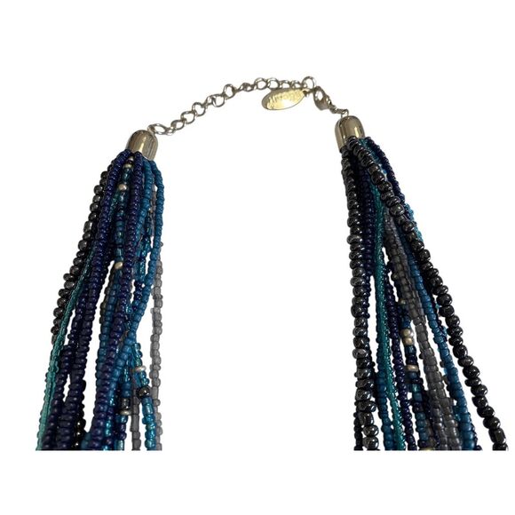 Vintage Beaded Necklace Multi Layered Chunky Boho - Picture 3 of 4